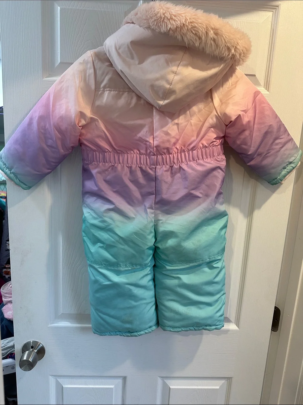 Carter's Girls Ombre Pastel Hooded Snow Suit - Pink Lavender Teal
